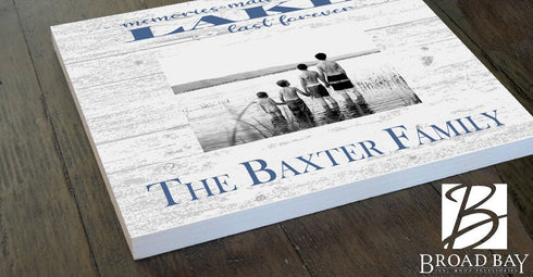 Lake House Frame With Printed Photo -Upload Your Picture Memories Made At The Lake Last Forever