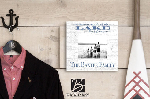 Lake House Frame With Printed Photo -Upload Your Picture Memories Made At The Lake Last Forever