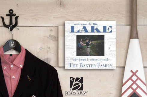 Lake House Photo Frame With PRINTED PICTURE on WOOD Personalized