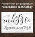 Let's Snuggle Sign - Personalized Romantic Anniversary or Wedding Gift