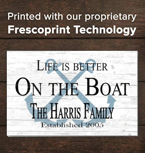 Personalized Boat Sign – “Life Is Better on the Boat” | Custom Family Name & Established Year Plaque