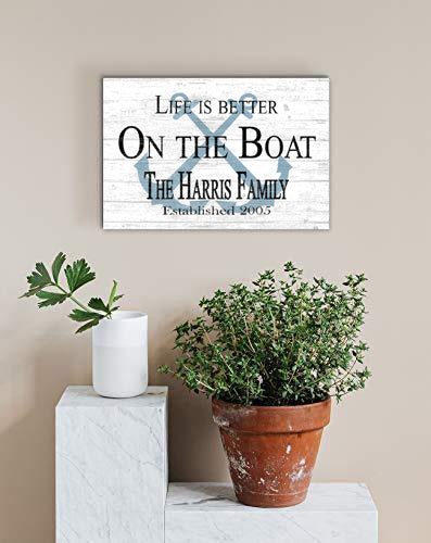 Personalized Boat Sign – “Life Is Better on the Boat” | Custom Family Name & Established Year Plaque