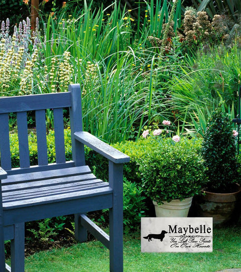Long Haired Dachshund Memorial Stone Personalized Dog Garden Rock Grave Marker Outdoor or Indoor