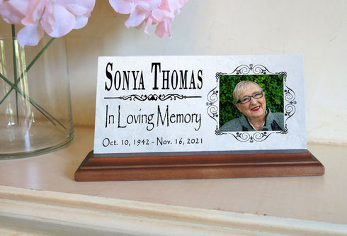Loved One Memorial Plaque With Photo In Loving Memory Gift