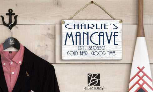 Man Cave Sign Personalized Decoration Customized With Name For Dad, Son, or Husband