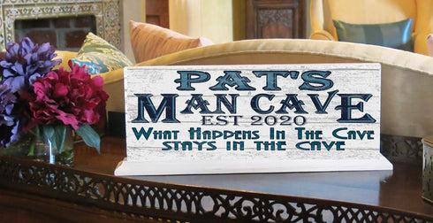 Man Cave Sign PERSONALIZED With Name Custom Gift For Son, Father, Husband Or Grandpa