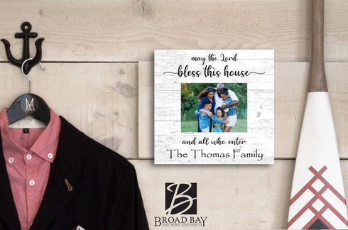 May The Lord Bless This House Picture Frame Alternative - Upload Photo - Personalized Name