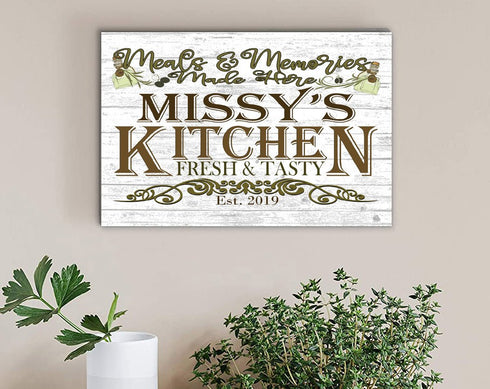 Meals and Memories Made Here Sign For Kitchen