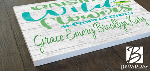 Mom Of Girls Gift Sign PERSONALIZED with Names of Daughters