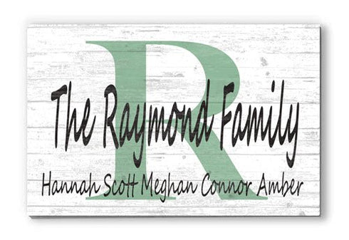 Monogram Family Name Sign Custom With Est. Date or Family Member Names
