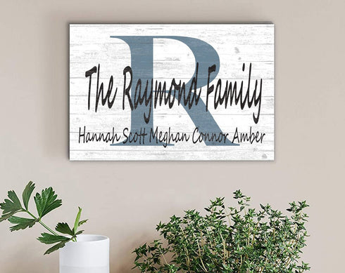 Monogram Family Name Sign Custom With Est. Date or Family Member Names