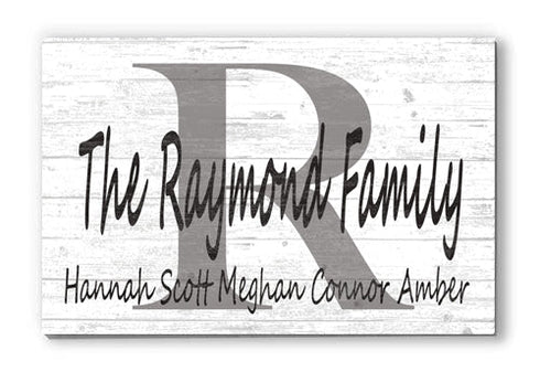 Monogram Family Name Sign Custom With Est. Date or Family Member Names