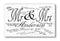Mr & Mrs Wedding Sign Gift Signable Custom with Names & Date For Reception Signatures and Guest Notes