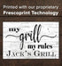 My Grill My Rules Custom Sign for Dad, Mom, Grandpa, Father's Day Gift Idea