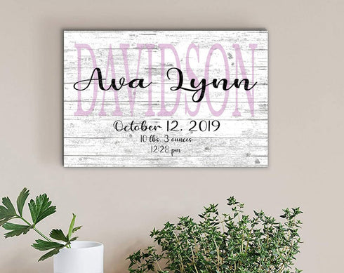 New Baby Gift Personalized Wooden Sign Custom Nursery Decor