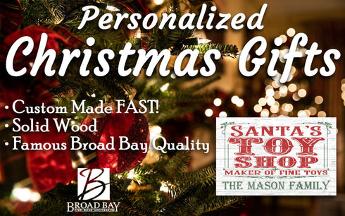 Old Fashioned Christmas Sign Santa's Toy Shop Christmas Holiday Sign Personalized