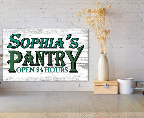Open 24 Hours Kitchen Pantry Sign Rustic Farmhouse Style Decoration