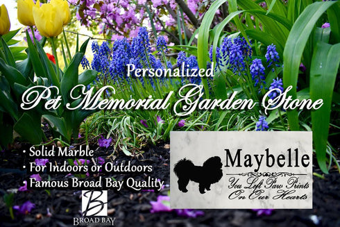 Pekingese Memorial Stone Personalized Garden Rock Grave Marker Outdoor or Indoor