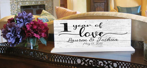 Personalized Anniversary Gift With Names & Year