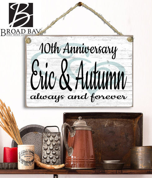 Personalized Anniversary Sign By Year Custom Gift For Wedding Anniversary for Husband Wife or Couples