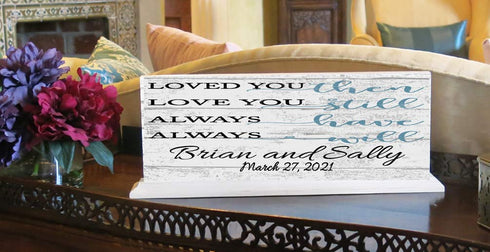 Personalized Anniversary Sign or Wedding Gift With Names and Date - Loved You Then Love You Still Always Have Always Will