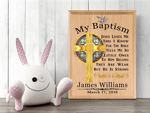 Personalized Baptism Gift Plaque - Custom Wood Keepsake