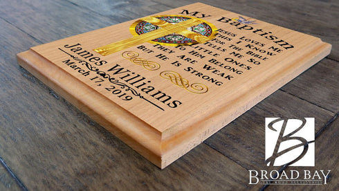 Personalized Baptism Gift Plaque - Custom Wood Keepsake