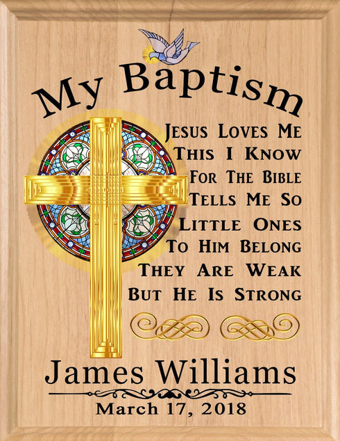 Personalized Baptism Gift Plaque - Custom Wood Keepsake
