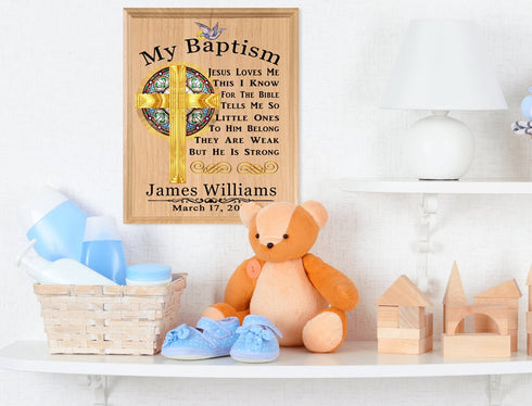 Personalized Baptism Gift Plaque - Custom Wood Keepsake