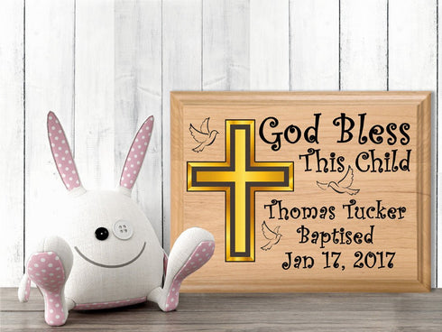 Personalized Baptism Gift Plaque for Boys or Girls