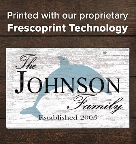 Custom Beach House Sign – Dolphin Design with Family Name & Established Year | Personalized Coastal Wall Art