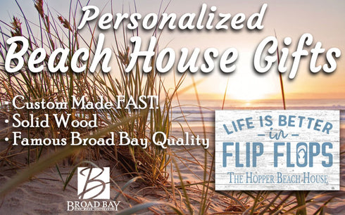 Custom Beach House Sign – “Life Is Better in Flip Flops” | Personalized Family Name Coastal Wall Art