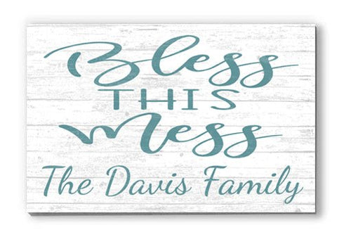 Personalized Bless This Mess Sign Funny Farmhouse Décor