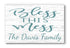 Personalized Bless This Mess Sign - Funny Farmhouse Decor with Family Name
