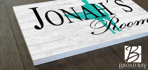 Personalized Boys Room Name Sign Surfing Theme