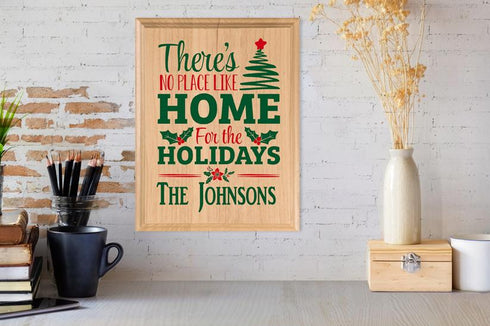 PERSONALIZED Christmas Family Sign There's No Place Like Home For The Holidays