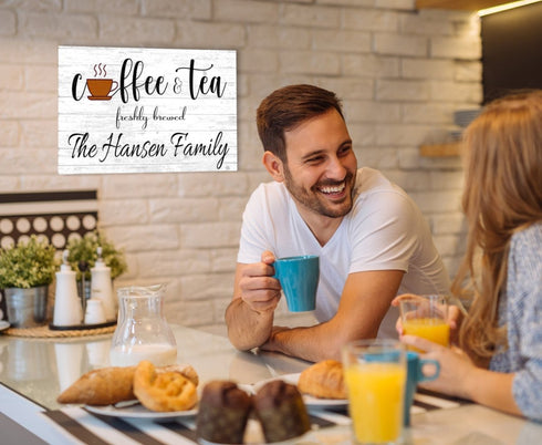 Personalized Coffee & Tea Bar Kitchen Sign