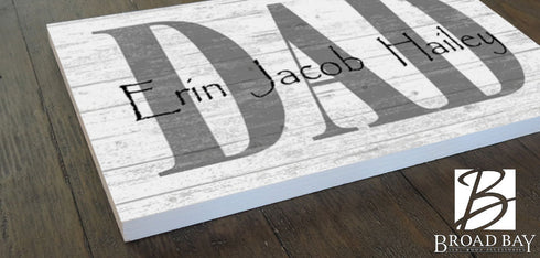 Personalized Dad Gift – Custom Wood Sign with Kids’ Names | Father’s Day Gift from Children | Handmade USA