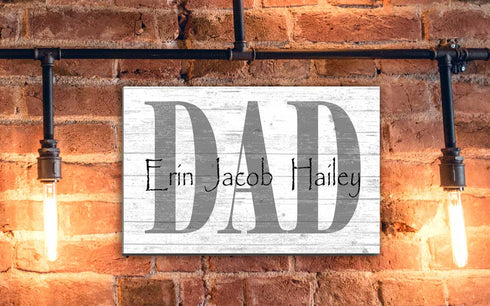 Personalized Dad Gift – Custom Wood Sign with Kids’ Names | Father’s Day Gift from Children | Handmade USA