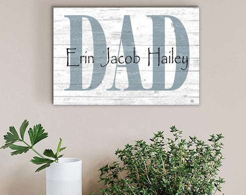 Personalized Dad Gift – Custom Wood Sign with Kids’ Names | Father’s Day Gift from Children | Handmade USA