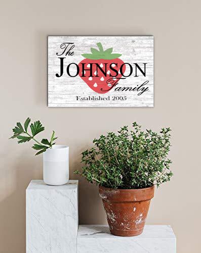 Personalized Family Name Sign Strawberry Summer Seasonal Décor