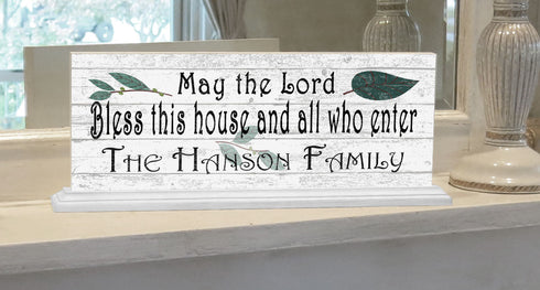 Personalized Family Welcome Sign Bless This House And All Who Enter