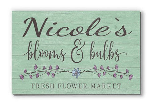 Personalized Flower Market Sign Wood Wall Art