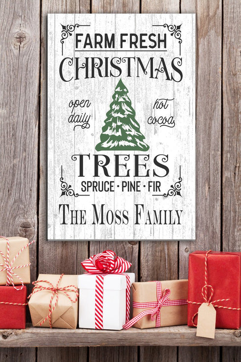 Personalized Fresh Christmas Trees Holiday Sign CUSTOM