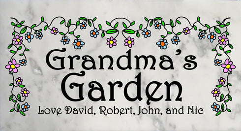 Personalized Garden Stone – Custom Marble Gift for Grandma, Mom, or Gardener, FREE 2-Day Shipping*