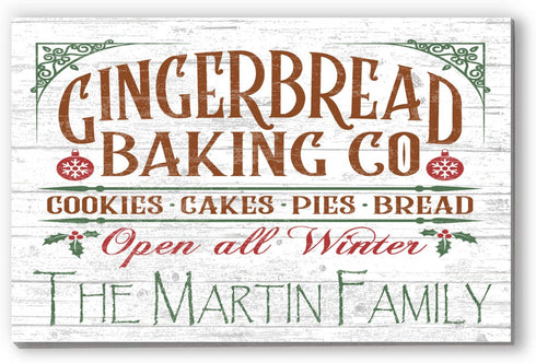 Personalized Gingerbread Baking Company Christmas Sign Wood
