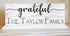 Grateful Family Name Sign - Personalized for Mantel or Shelf Solid Wood
