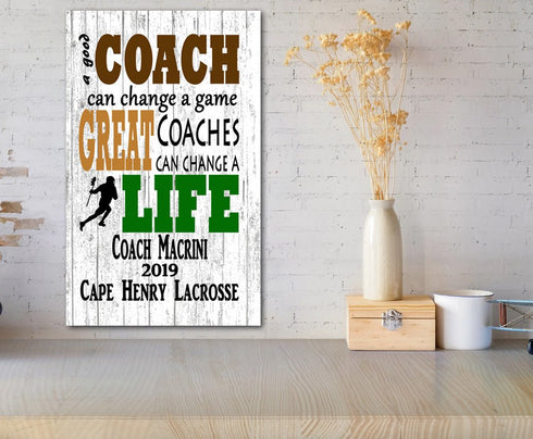 Personalized Lacrosse Coach Gift Plaque