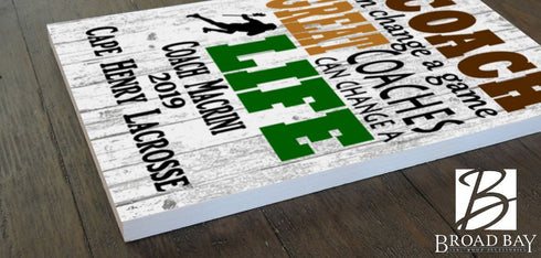 Personalized Lacrosse Coach Gift Plaque