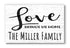 Love Brings Us Home Sign - Personalized Custom Family Name
